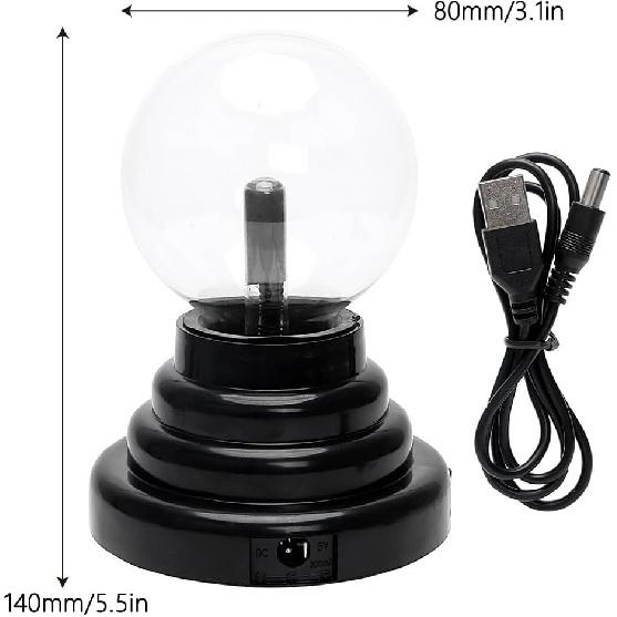 Lancoon Plasma Ball Light Lamp Static Electricity Globe Electric Lightning Ball Touch Sensitive USB Powered Nebula Thunder Lightning Plug-in Plasma