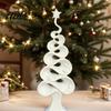 Sophisticated Home Office Art Abstract Christmas Tree Figurine Artistic Spiral Sculpture Modern Xmas Bookshelf Display Statue for Desk Shelf