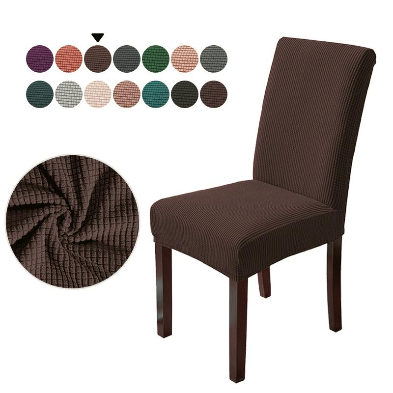 Waterproof Jacquard Adjustable Chair Cover Solid Dining Table Backrest Stool Cover Spandex for Home Dining Room Banquet Hotel