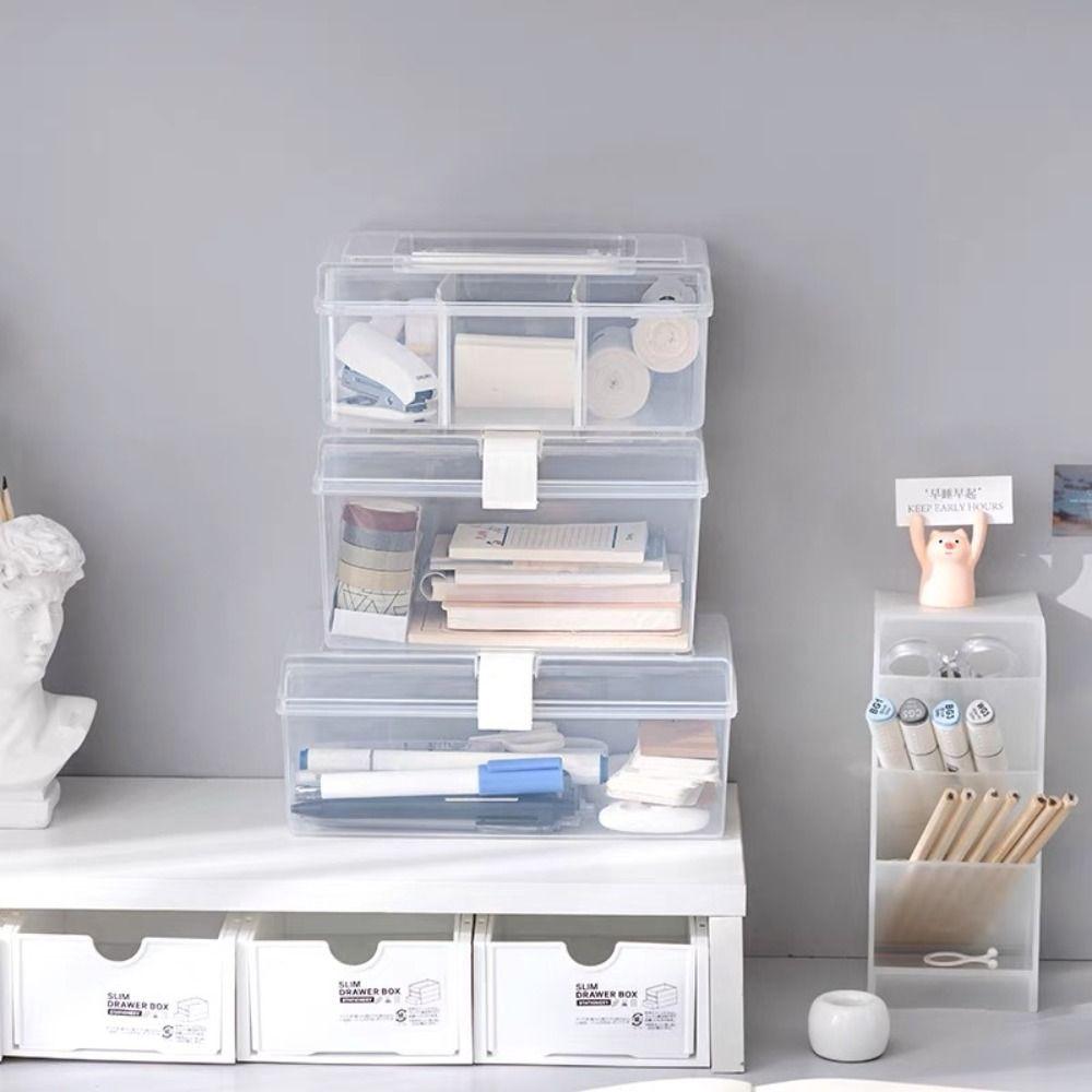 Large Capacity Storage Box Waterproof Storage Drawer Portable Desktop Organizer Student Stationery