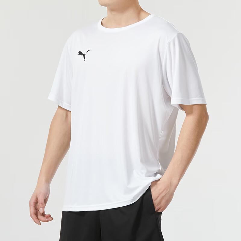 Puma Ss24 Solid Color Fitness Fashion Breathable Casual Round Neck Sports Short Sleeve T-Shirt Men Tops White 706132-04