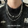 Hip Hop Double-layer Star Cross Necklace For Man Woman Titanium Steel Clavicle Chain Choker Punk Male Accessories