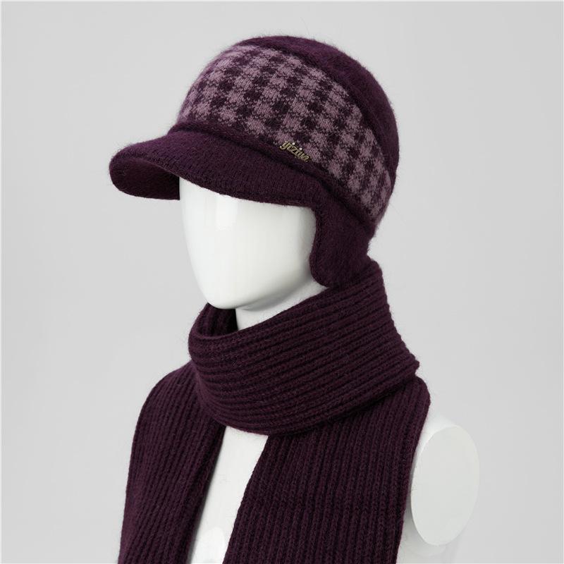 Hat Women's Autumn and Winter Fleece Thick Warm Ear Protector Wool Hat Cold-proof Cotton Hat