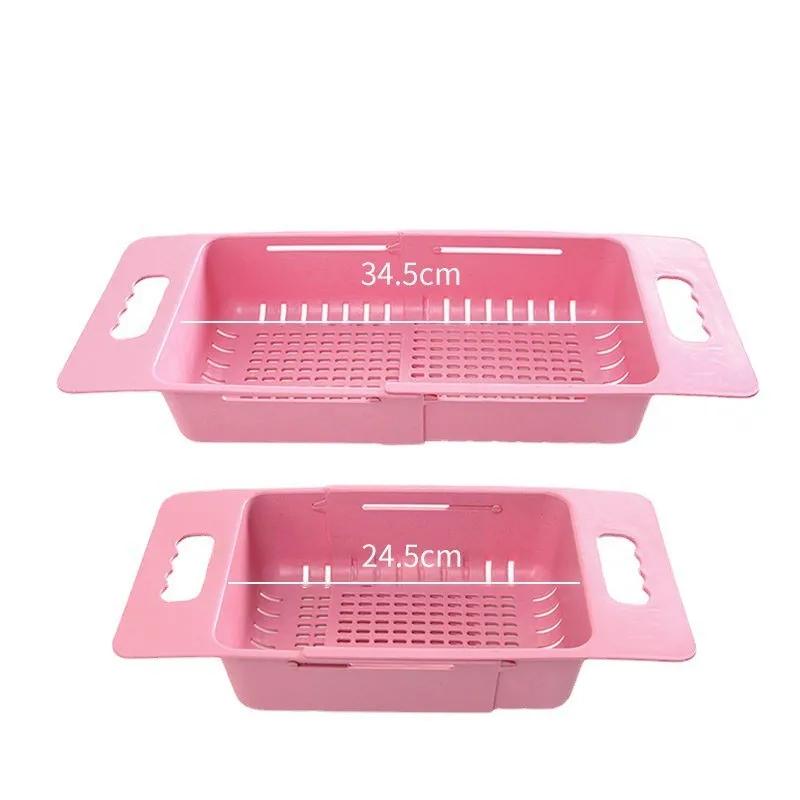 Telescopic Sink Shelf Drainer Rack Kitchen Organizer Soap Sponge Holder Towel Rack Storage Organizer Basket Gadgets Accessories