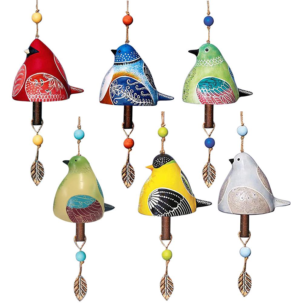 Cute Wind Bell Hanging Ornaments Bird Bell Wind Chimes Hanging Rustic Wind Chime for Wall Window Door Housewarming Gift