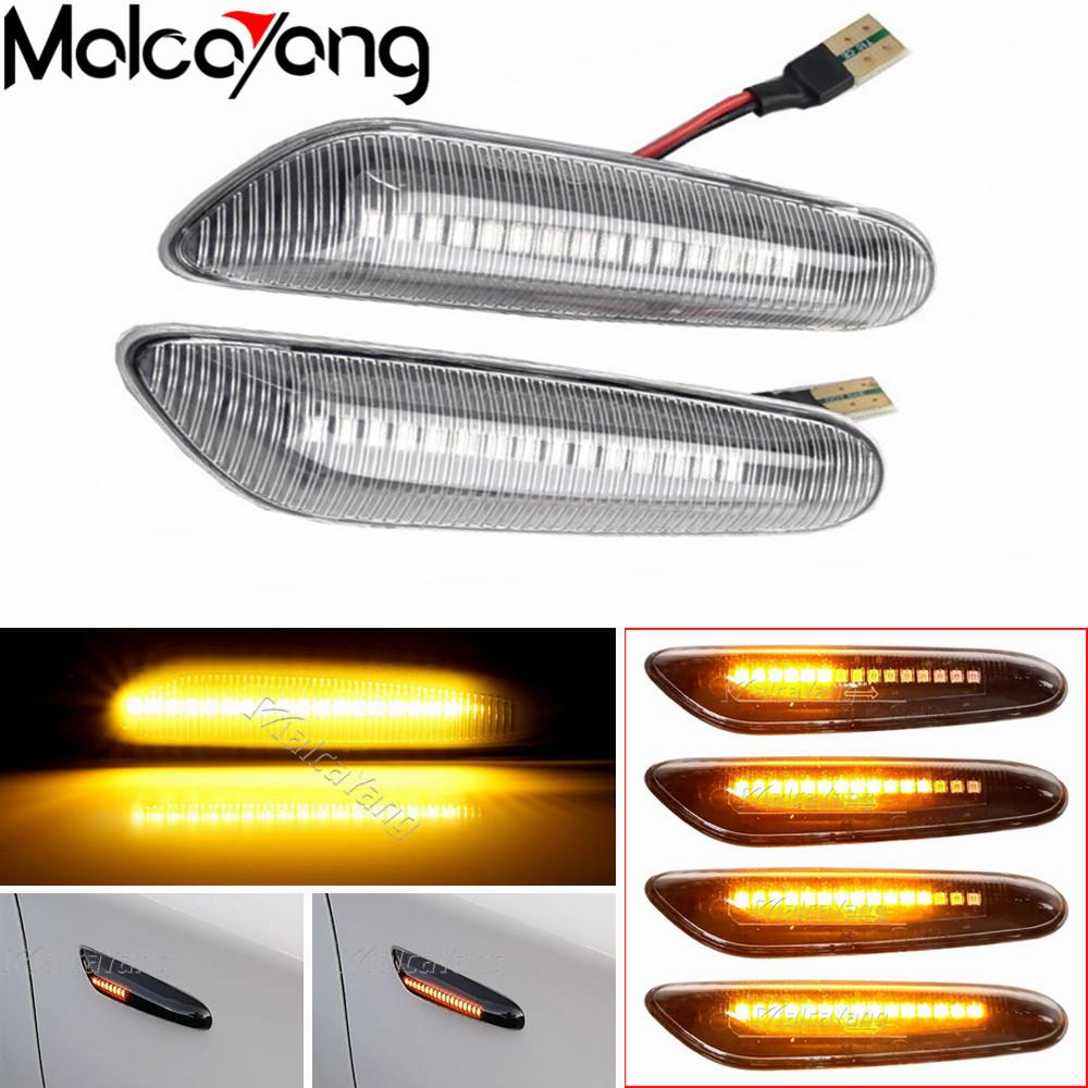 

2Pcs Dynamic LED Fender Light Side Marker Lamp For BMW E60 E61 E90 E91 E87 E81 E83 E84 E88 E92 E93 E82 E46 1 3 5 Series X1 X3