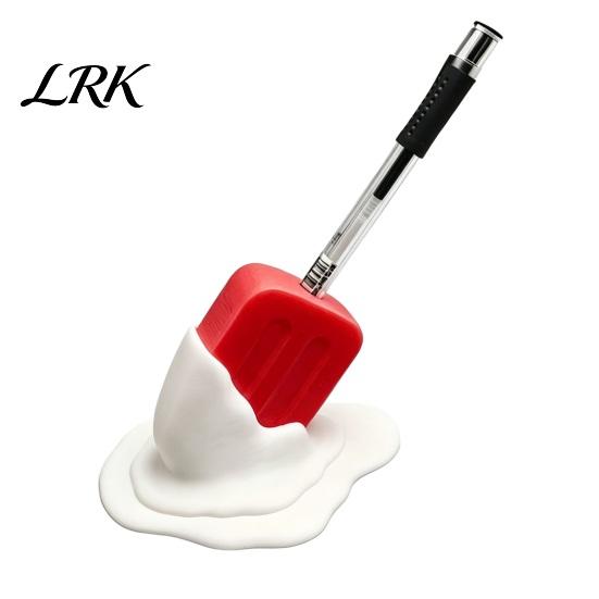 Unique Desk Decor Cute Melting Popsicle Pen Holder, Decorative Stationery Organizer, Desktop Ornament Durable PLA Container for Office And School