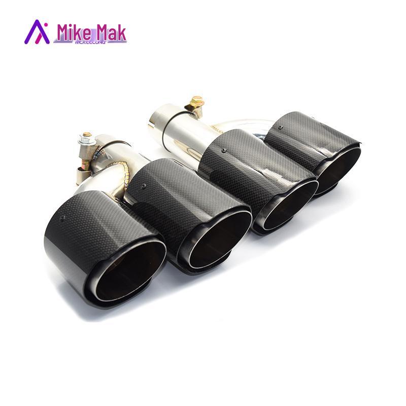 Carbon Fiber Scorpion AK Exhaust Tailpipes: Y-Type/R-Type, 1/2/4 Outlets, Red & Black Tips for Car Modification