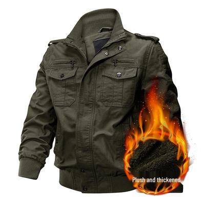 Men's Winter Thickened Velvet-Lined Cotton Workwear Jacket