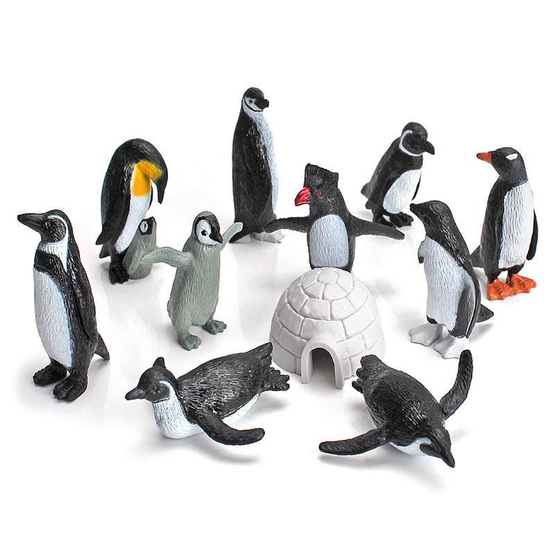 Miniatur-Pinguin-Modellset, PVC-Sammelfiguren für arktische Dekoration