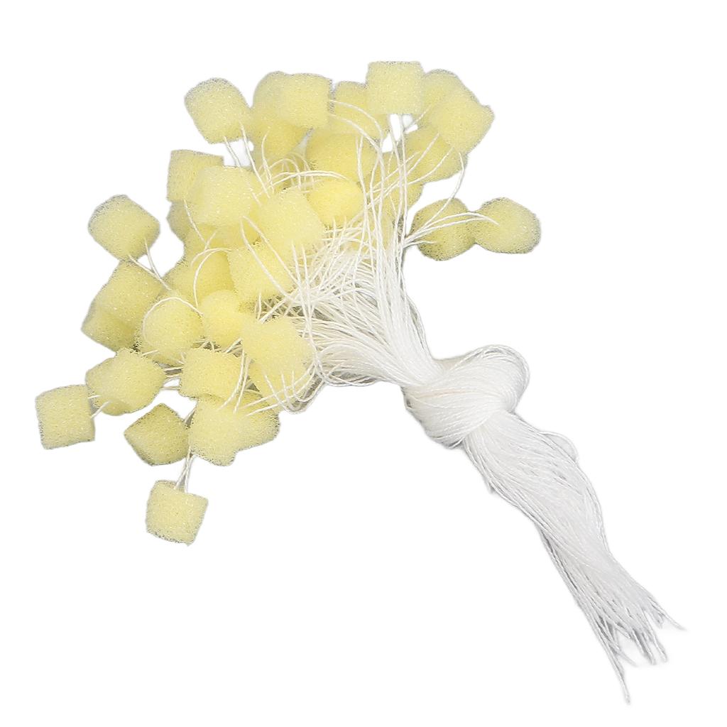 50pcs Hearing Aid Ear Barrier Soft Sponge Ear Plug Hearing Aids Accessories with CordS Yellow