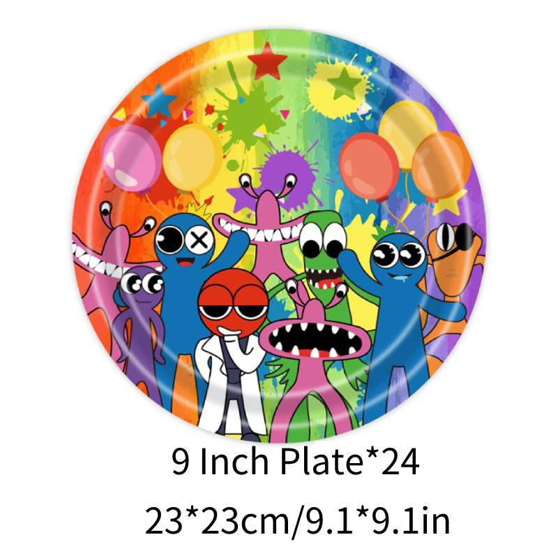 Rainbow Friends Party Supplies Tableware Balloons For Kids Birthday Decor