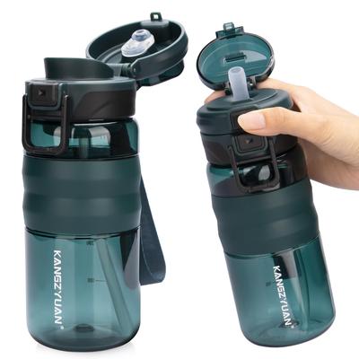 KZYBODY Portable Water Bottle with Straw and Sports Water for Adults and Easy To Opening Handle, 500ml/750ml, Bottle, Ultra-Lightweight, Leak-Proof,