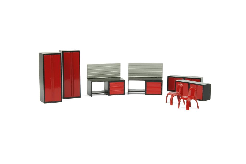 Tiny Gx2 Garage Diorama Accessories 1/43 (Full Metallic)