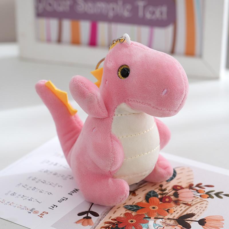 Cute Dinosaur Plush Toy Key Holder Pp Cotton Filled Mini Stuffed Animal For Kids