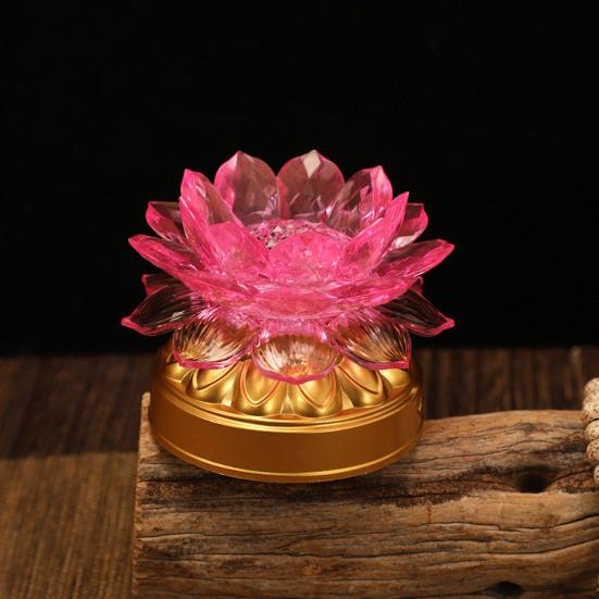 Colorful Lotus Lamp Vibrant Color Battery-Operated Creative Shape Flicker Free Realistic Looking Compact