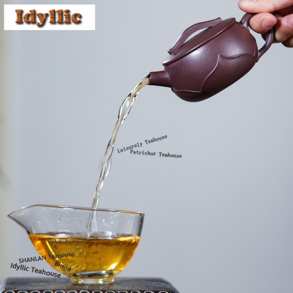 180ml Creative Yixing Purple Clay Teapots Master Handmade Lotus Yipianwa Pot Raw Ore Mud Kettle Chinese Zisha Tea Set Ornaments