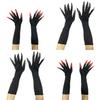 Halloween Long Vampire Claw Gloves With Fake Nails For Cosplay Costume Party
