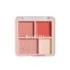 Peach Pink Four-Color Blush & Contour Palette: Natural Matte, Fine Powder, Brightening, Affordable for Students.