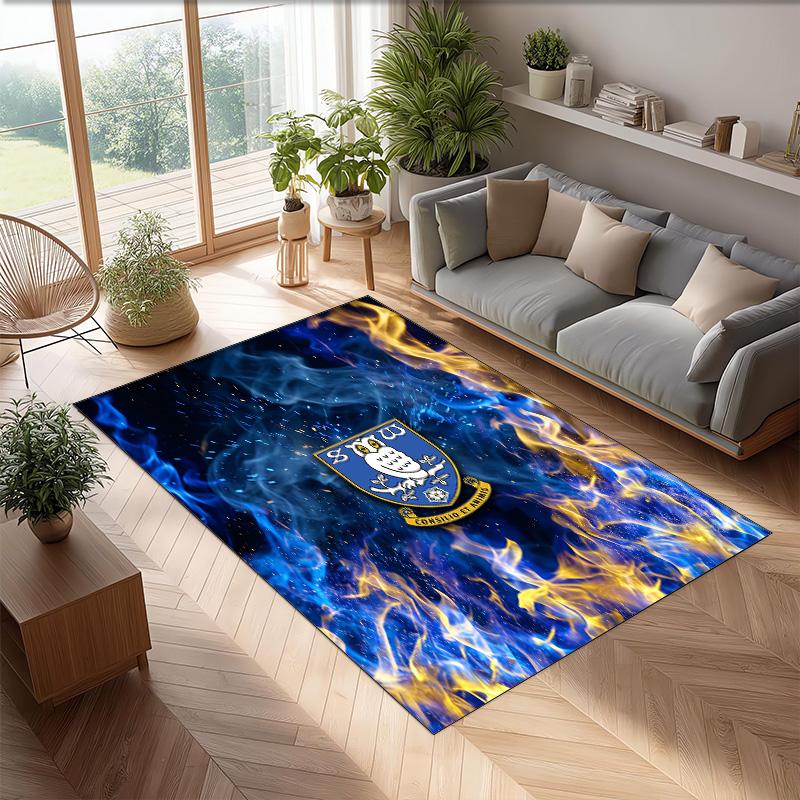 Tappeto in Cristallo di Velluto con Stampa del Sheffield Wednesday Football, Comodo Assorbente d'Acqua Antiscivolo per Pavimenti Interni