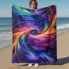 1PC Swirl ColorsOutdoor Flannel Blanket - Soft Plush Decor for Picnics, camping, Bedroom, Playroom, Office, or Lunch Break 1327A