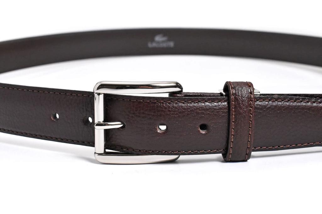 Cowhide Business Belt LB84560 Dark Brown Free Size To Waist Size [Lacoste] Men's (Up 95cm)