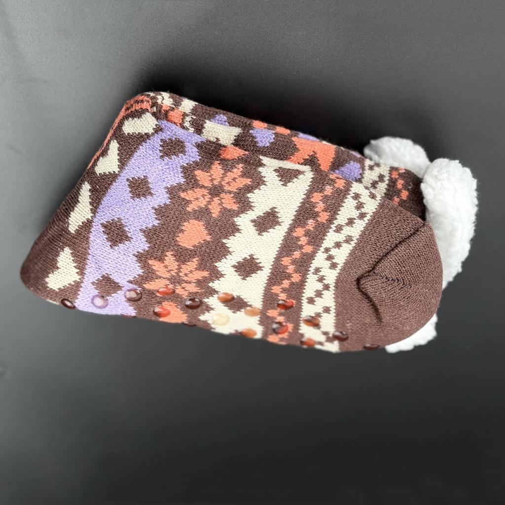 Fuzzy Sleeping Socks Women Winter Heart Funny Cute Kawaii Non Slip Cartoon Short Soft Comfy Female Floor Slippers Sock Designer