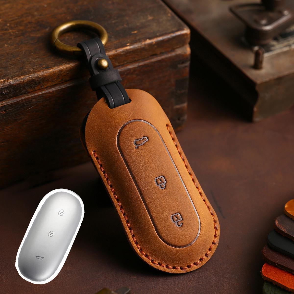 

Идеальный чехол для автомобильного ключа L9 ручной работы из натуральной кожи для мужчин и женщин - выпуск 2022 года коричневый
