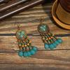 Bohemian Cross-Border Handmade Water Drop Rice Bead Tassel Earrings for Travel Photography