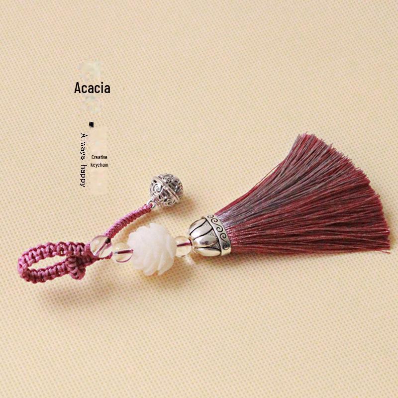 Elegant Lotus & Palace Bell Tassel Keychain Pendant for Bags & Cars