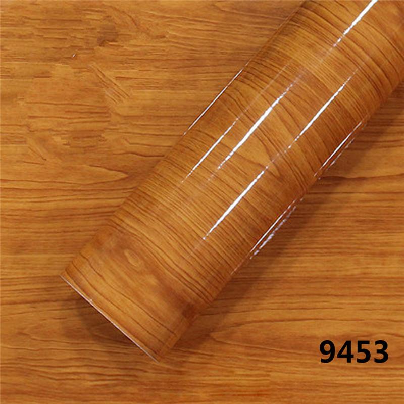 Autocolant Lucios Auto Interior Adeziv Impermeabil Folie Vinil Imitație Lemn Decalcomanii Accesoriu Interior Universal 10*100cm