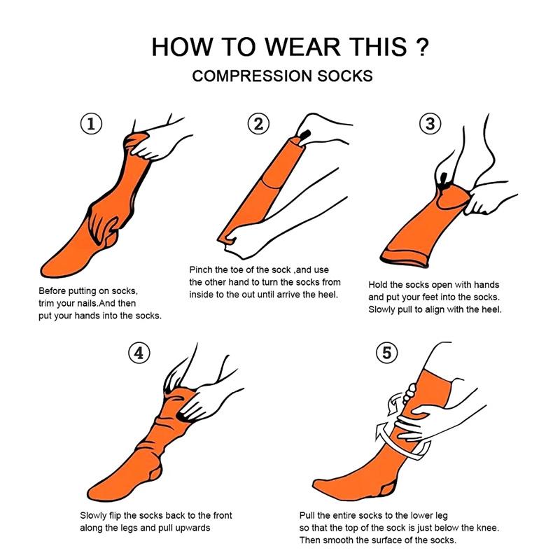 1Pair Compression Socks Non-slip Calf Support Brace All-Season Use Women for Sports Knee High for Running Cycling Football