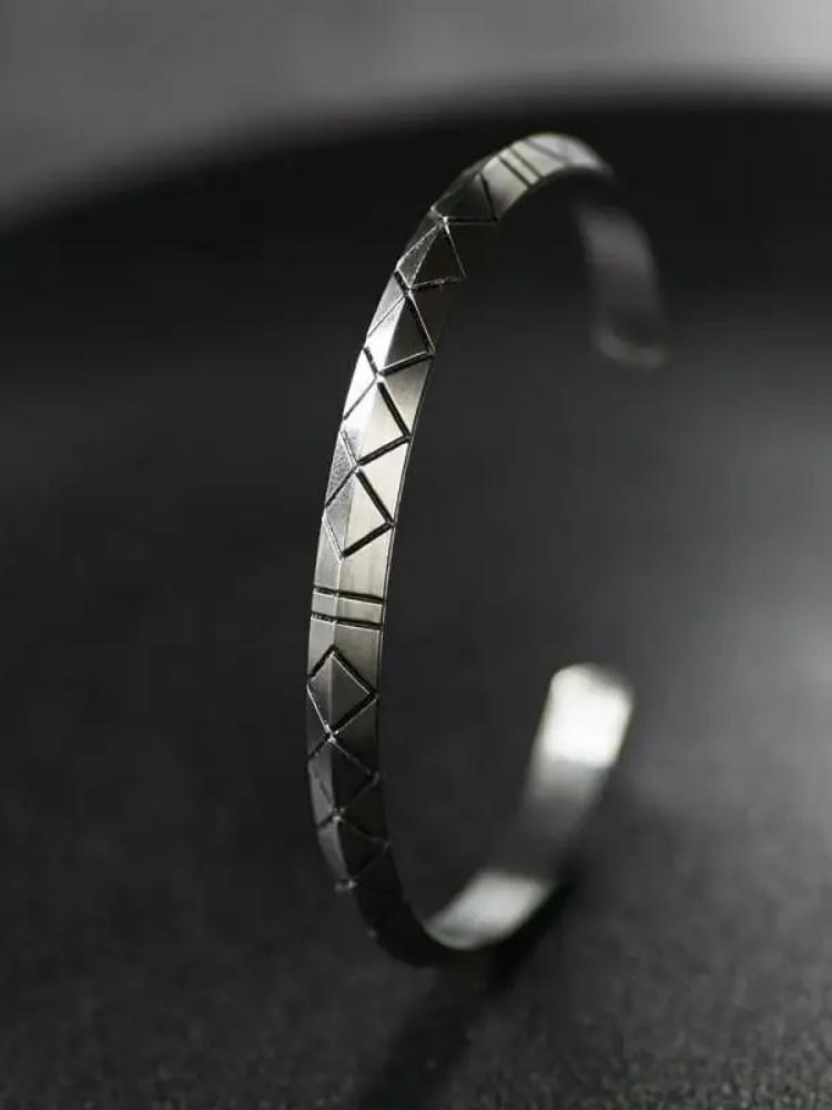 

Half-Fold Square Open Bangle Bracelet Geometric Classic Punk Shape for Men Women Everyday Go Out Jewelry