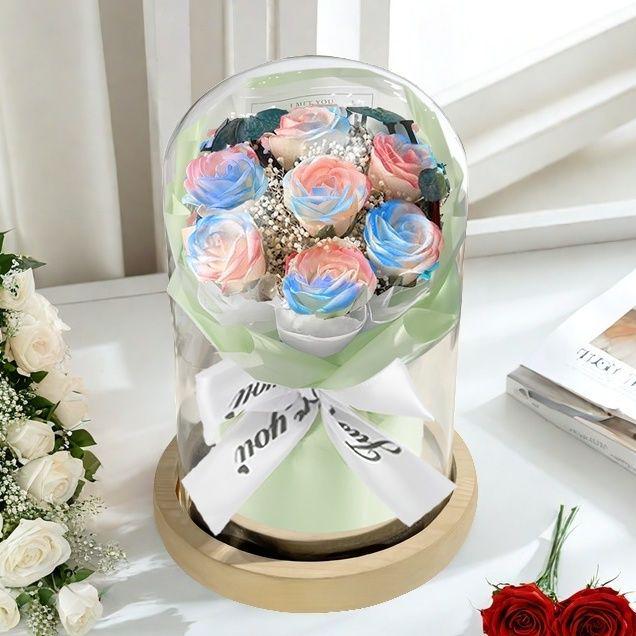 Immortal Rose Bouquet with Lights - Romantic Gift for Women