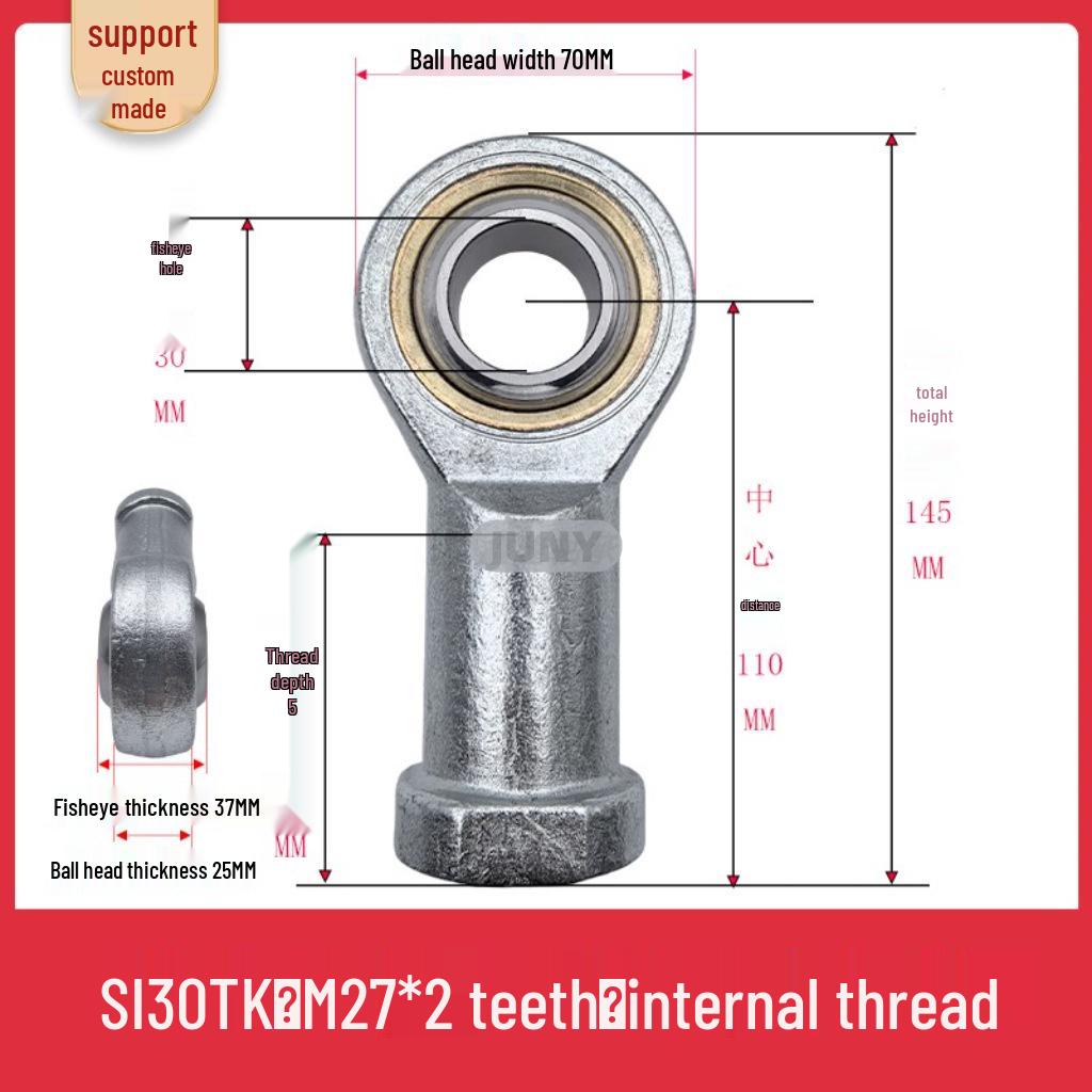 Spherical Plain Bearings: Universal Joint Ball Joint Rod End, Internal SI, External SA, Sizes 5-40