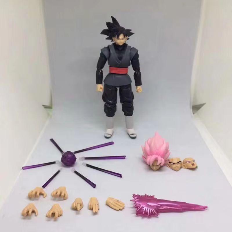 

Black Goku Zamasu 14Cm Anime Action Figurine Super Saiyan Movie Version Dbz Model With Multiple Accessories Toys Gifts