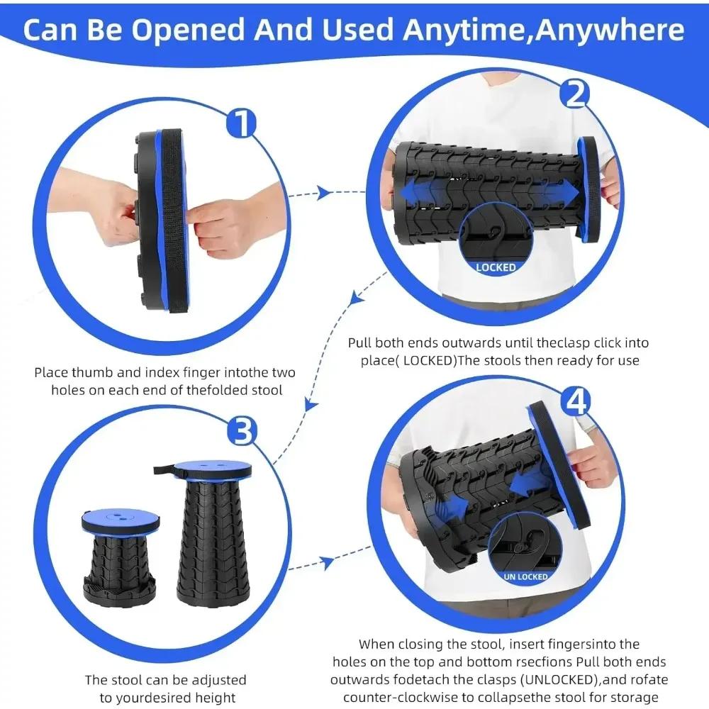 New Folding Stool Telescopic Stool Outdoor Chair Portable Small Bench Camping Stool Fishing Stool Mazar Home