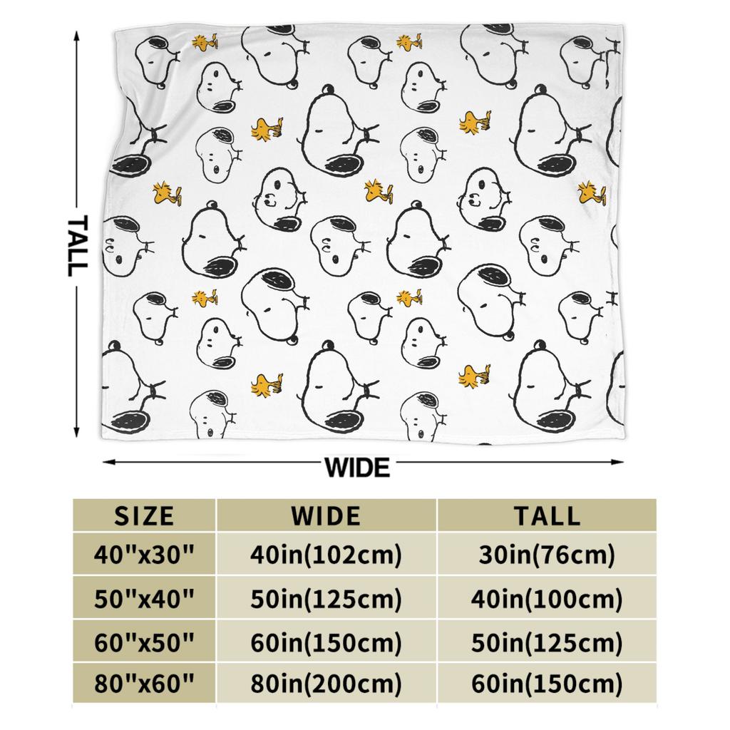 Snoopy & Woodstock Pattern Blankets Fleece Funny Soft Throw Blankets for Bedspread Winter