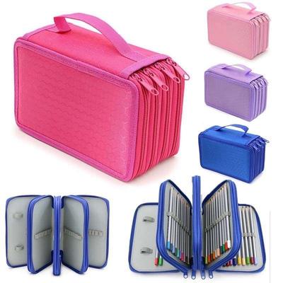Boîte à crayons de couleur à 72 trous, trousse à crayons à quatre couches, sac de papeterie de grande capacité, fournitures scolaires