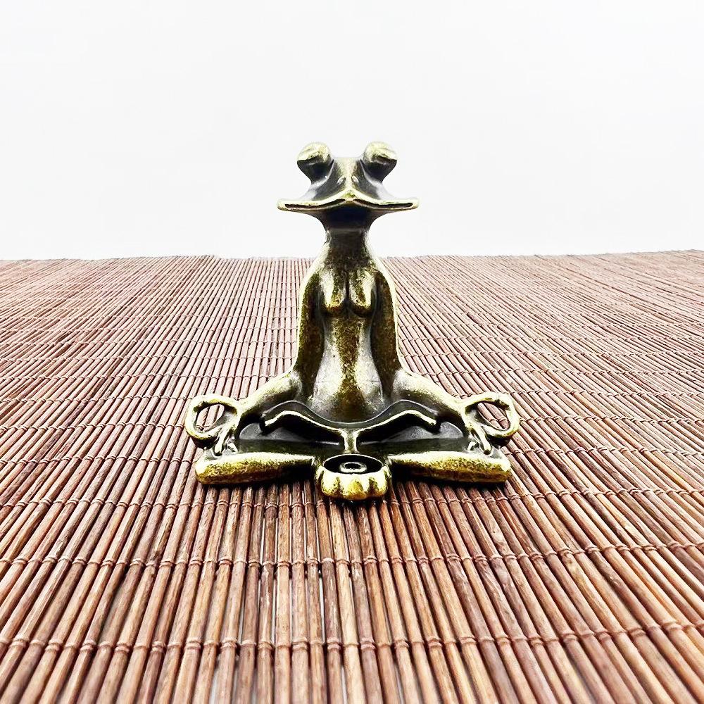 Alloy Frog Incense Holder Set - Chinese Ethnic Style for Home or Office