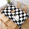 Black White Checkerboard Waterproof Rectangle Tablecloth Kitchen Dinning Table Decor Washable Holiday Party Wedding Decorations