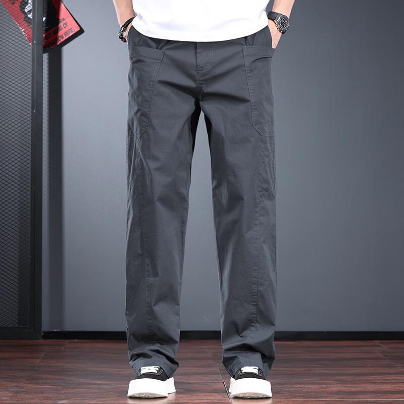 Men s Lightweight Loose Straight-Leg Casual Pants S