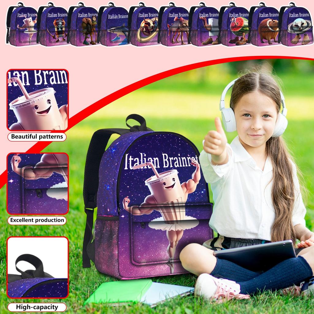 Backpack, Back To School, Cartoon Cute Travel Backpack Print Peripheral Double-shoulder Backpack For Teenagers, Students, Boys And Girls