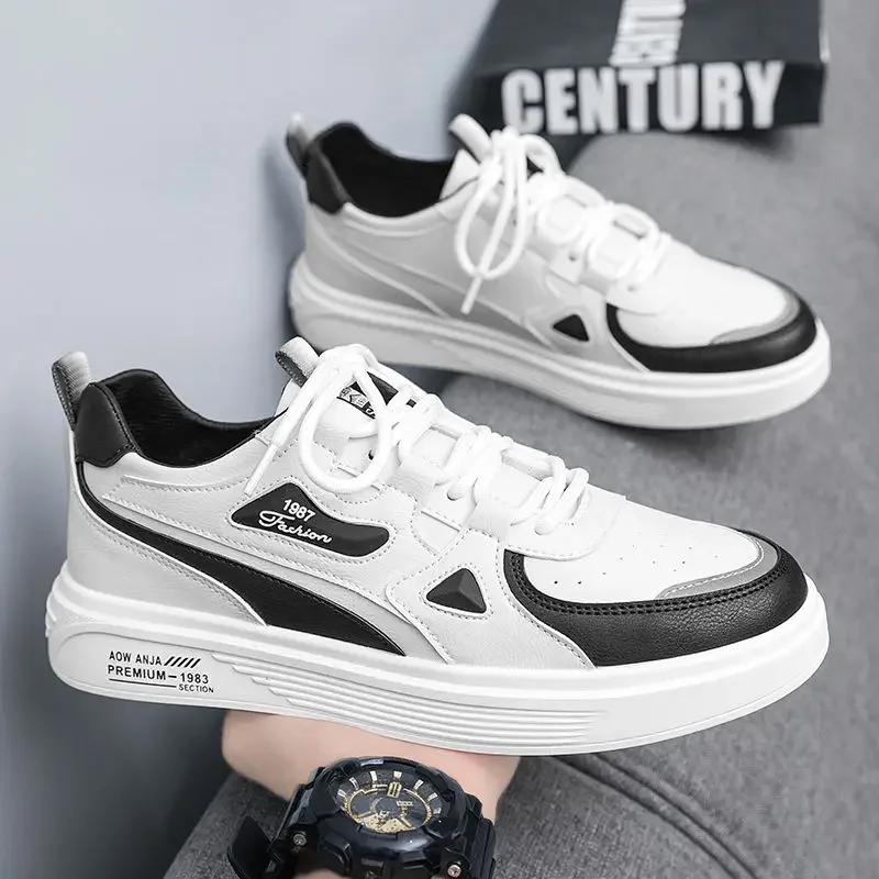 Casual Board Shoe Trends 2024 Vulcanize Shoes for Men Lightweight Leisure Trend Designer Luxury Adults Common Work Sneakers Man