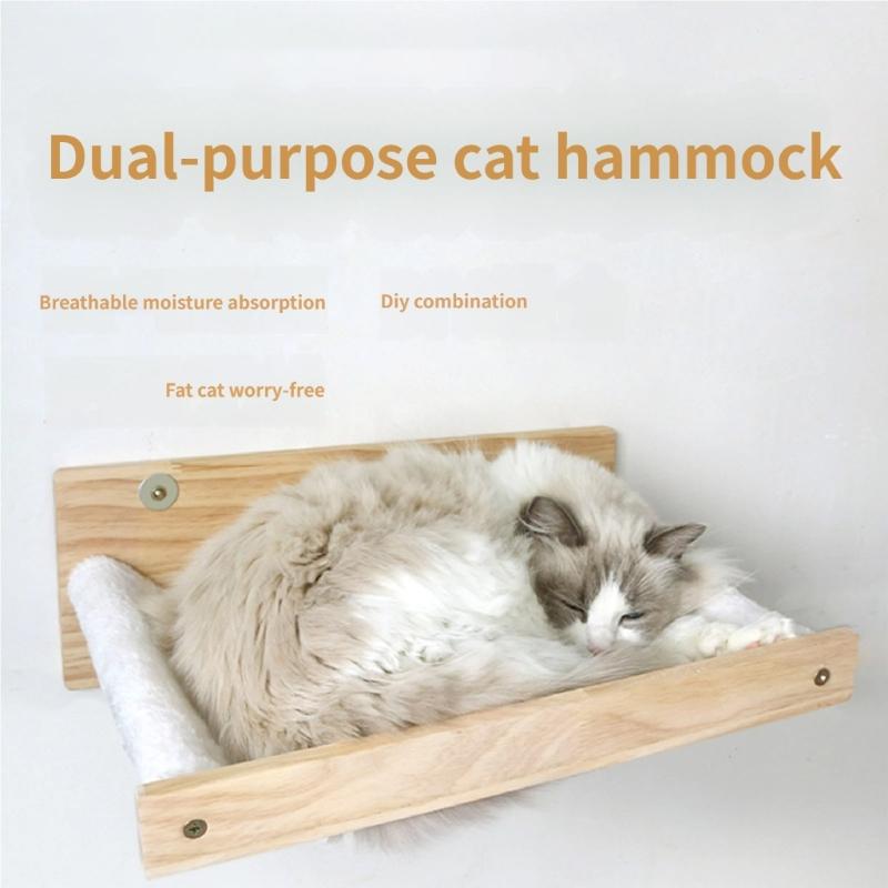 Stable Wood Wall Mounted Cats Perches for Active Cats Easyly Mount Secure Resting Bed Stability Support