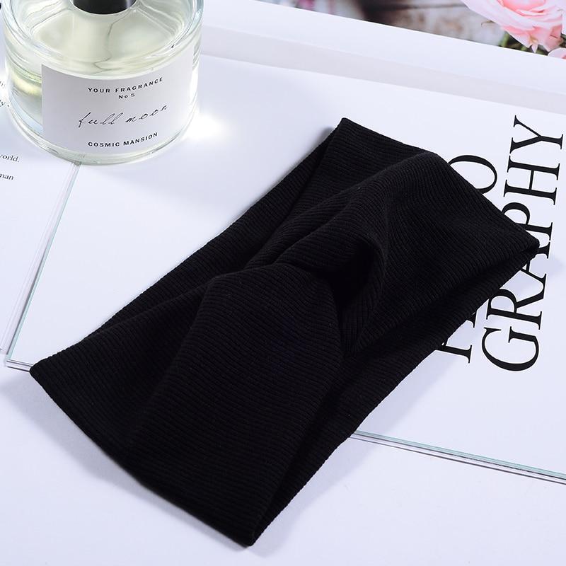 

Turban Bandage Bandanas Hair Bands Women Headband Twist Turban Solid Wide Knitted Knotted Yoga Twisted Hairband Accessories чорний