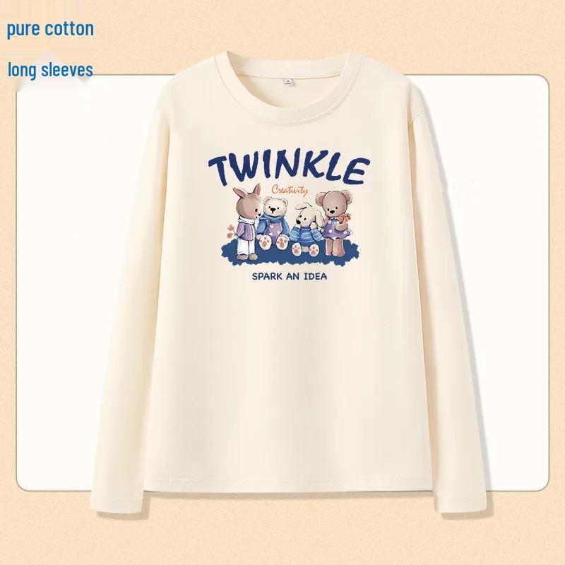 

100% Pure Cotton Women s Long Sleeve Round Neck T-Shirt - Versatile, Slimming Base Top for Spring & Autumn 2025 XL for 116-130 Jin