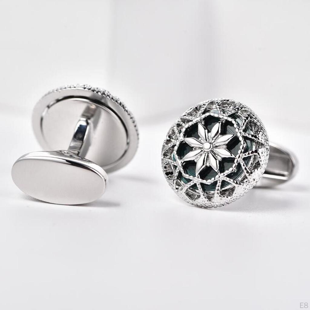 1 paar Cufflink for Men Shirt Studs Set, Carved Tuxedo Wedding, Party