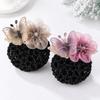 Butterfly Flower Elastic Hair Net Rhinestone Beads Decor Office Hair Flower Bank Working Hair