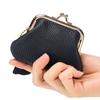 Cow Leather Kiss Lock Leather Wallet Keys/Lipsticks/Earphone Small Item Bag Mini Coin Purse  Women